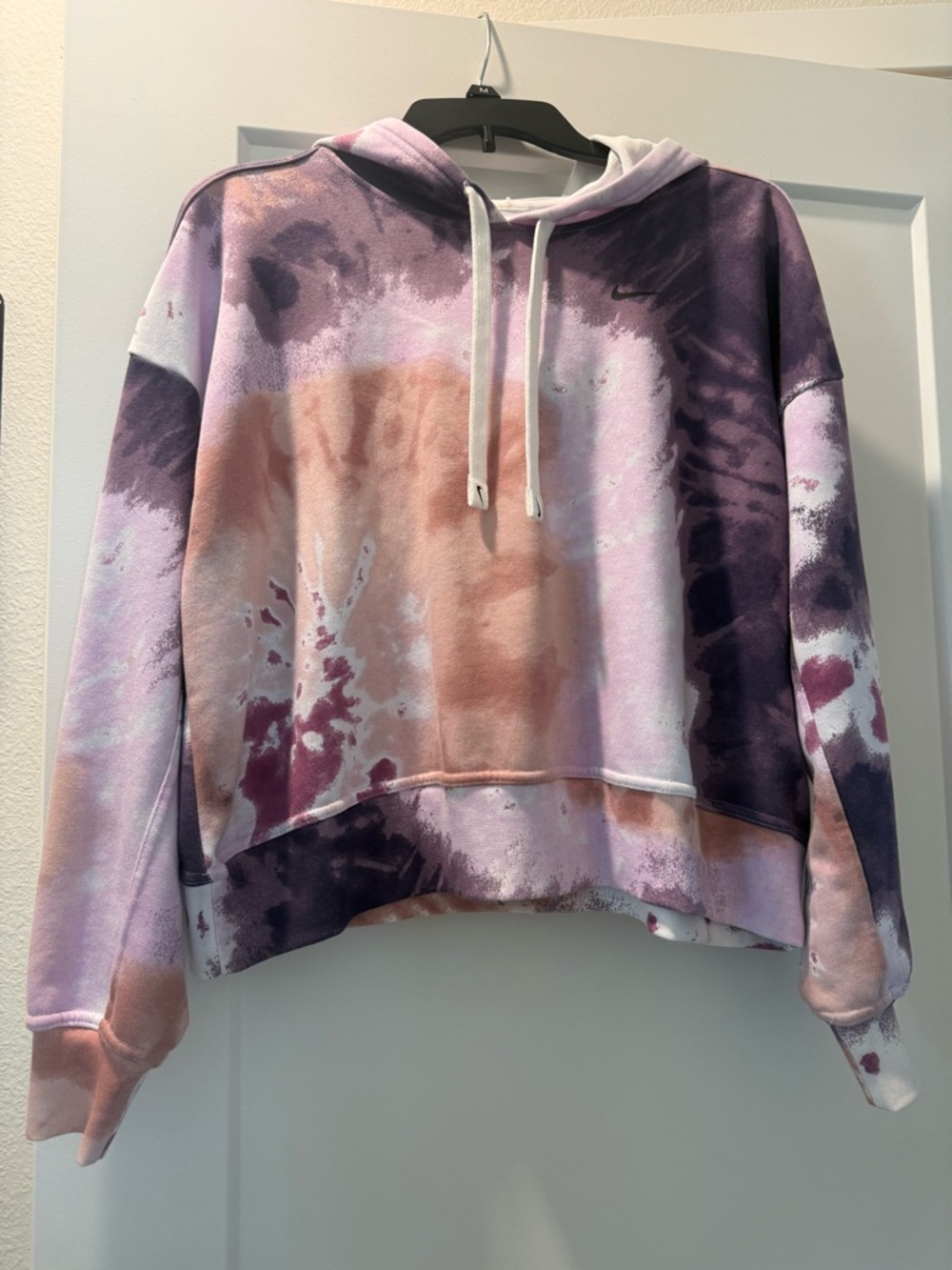 Nike Purple Pink Tie-Dye Hooded Pullover Sweatshirt